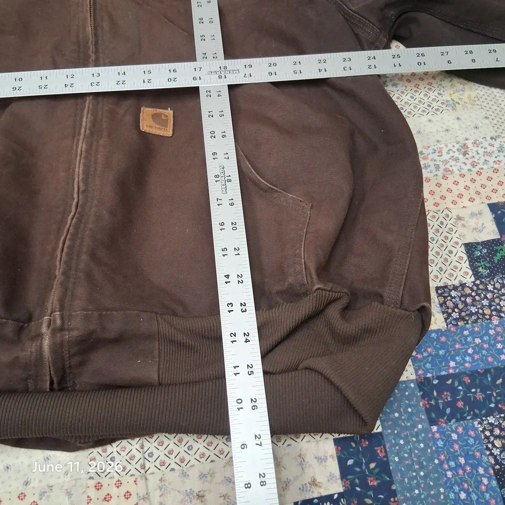 VTG Y2K Carhartt Sandstone Active Jacket J25 DKB Size XL Dekalb Hooded Lined
